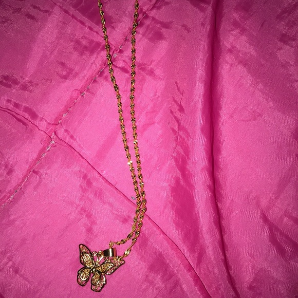 Gold Butterfly Necklace - Picture 2 of 2